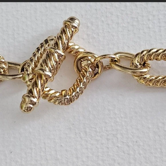 Vintage Gold-Tone Rope Chain Necklace with Faux Pearl and Rhinestone Accents - Picture 5 of 6